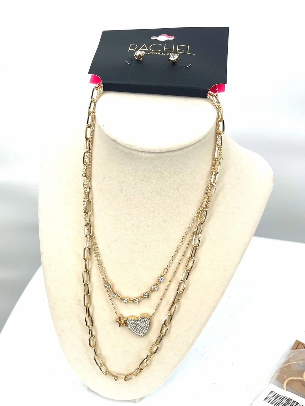 Rachel Rachel Roy NWT gold layered heart star necklace earring by set